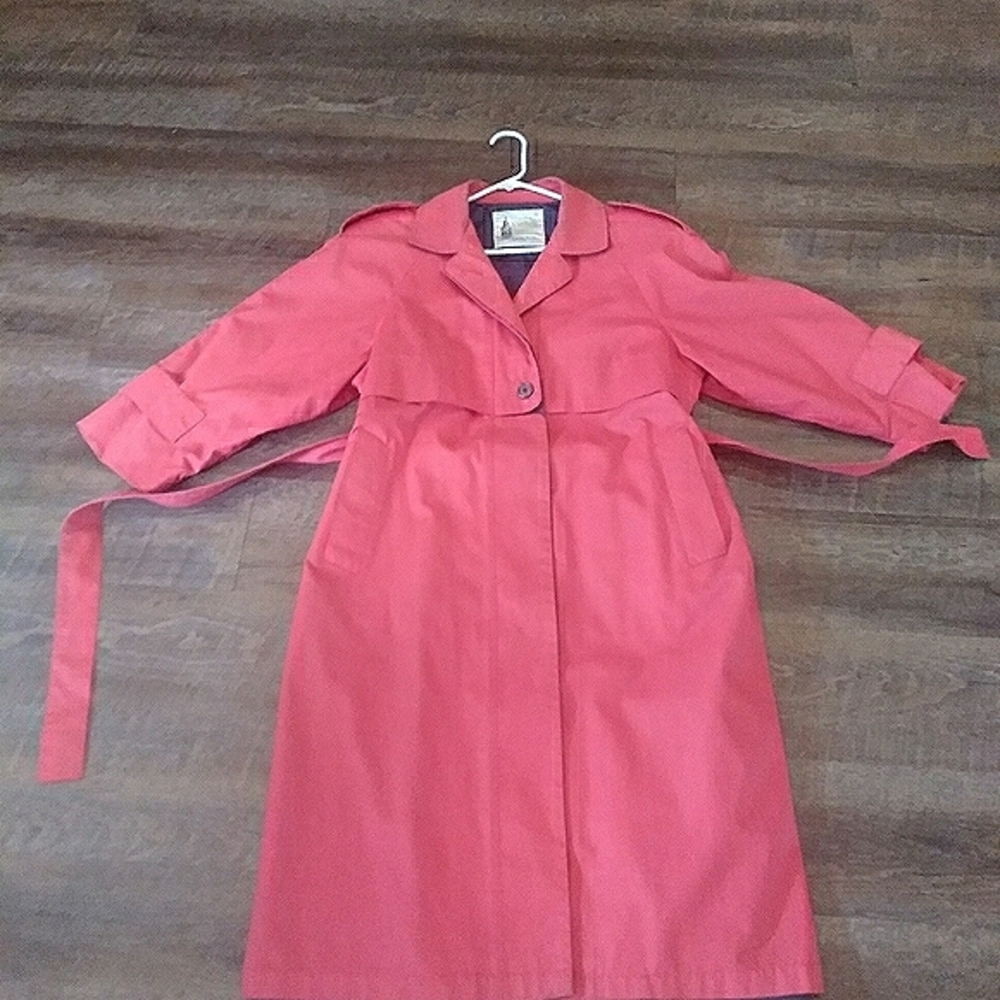 London Fog vintage 70s rain trench coat RED - Picture 2 of 15